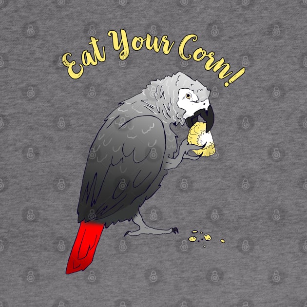 African Grey Parrot eating Corn by Einstein Parrot